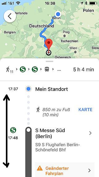 Handy-Navigation: Routing Google 15